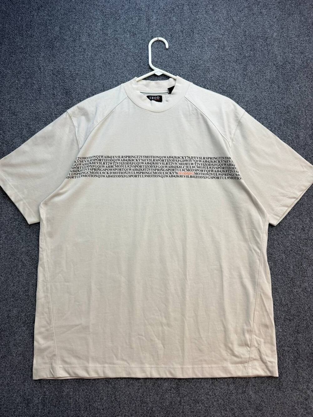 IZOD XFG Men's XL Light Sand Golf Graphic Short Sleeve T-Shirt Cotton Blend NWT
